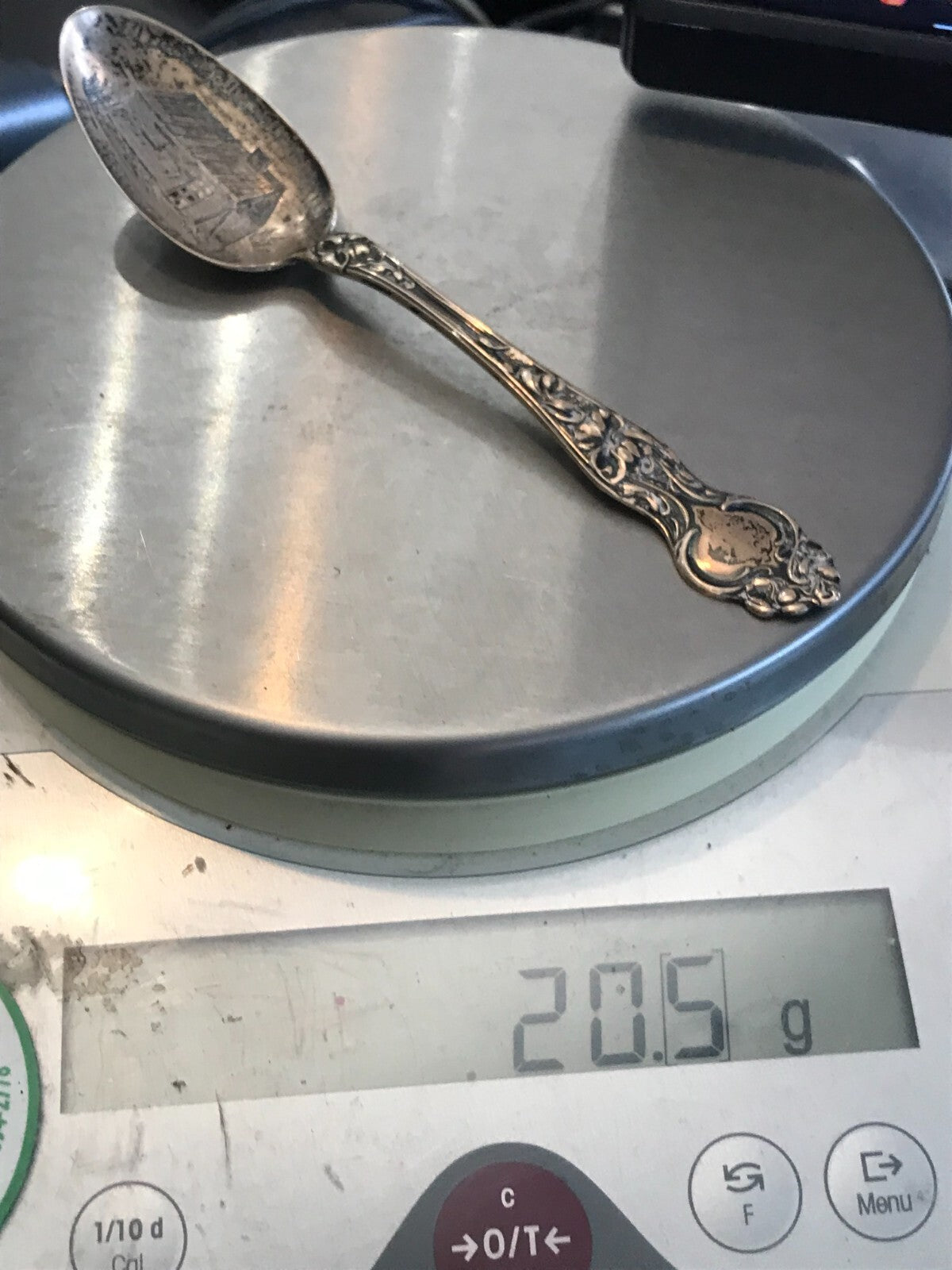 Antique RW&S Wallace Oldest Building in Ohio At Marrieta Sterling Silver Spoon