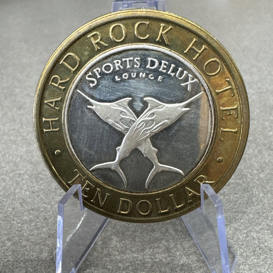 Hard Rock Hotel Casino 10Dollar Gaming Token .999 Silver Center/Las Vegas.