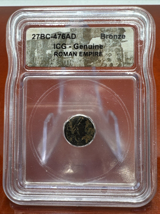 ICG - Genuine ROMAN EMPIRE Coin Slab 27BC-476AD Amazing Historical Bronze A5