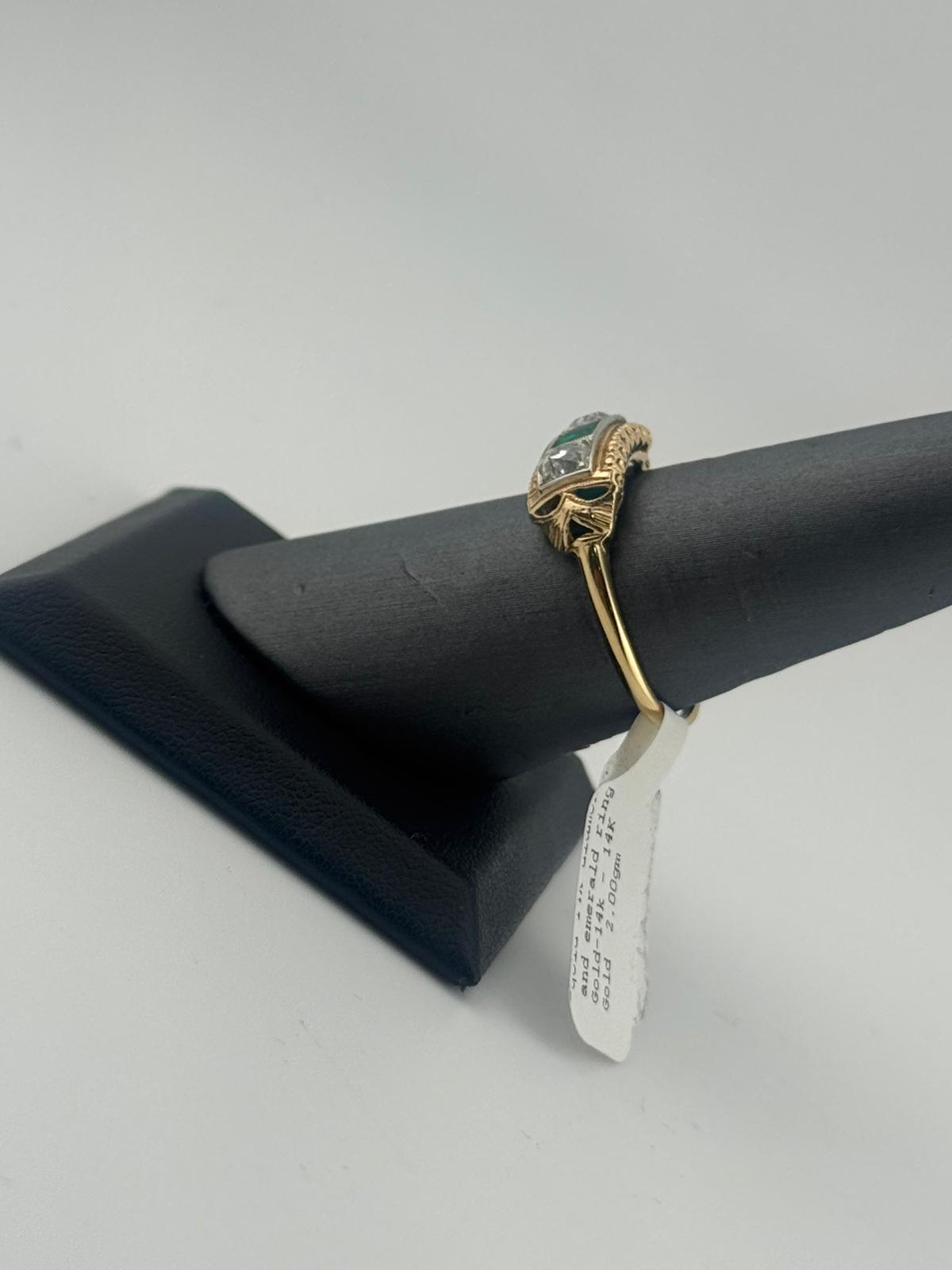 Gold Diamond -Emerald Ring