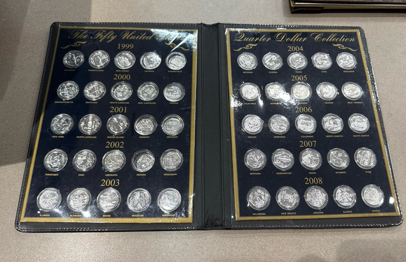 50 United States Quarters 1999-2008 United States Commemorative Coin Book !