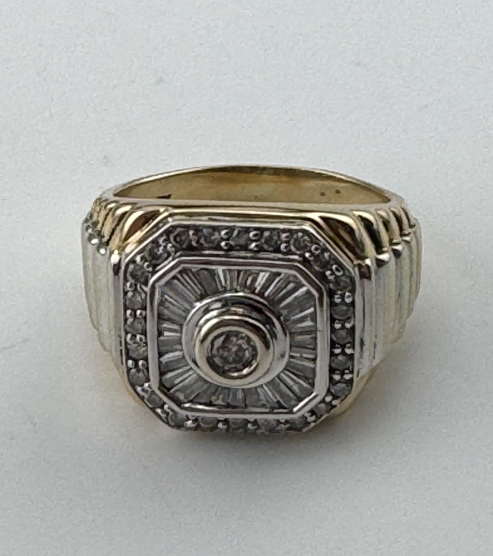 14k Men’s Fancy Cut  Men's Diamond Ring Invisible Setting Step Two Tone 🔥 .