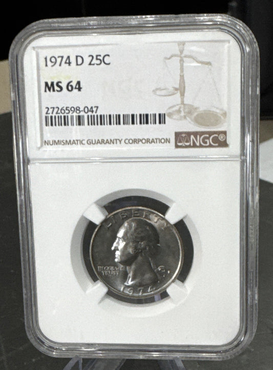 1974-D 25c Washington Quarter NGC MS64