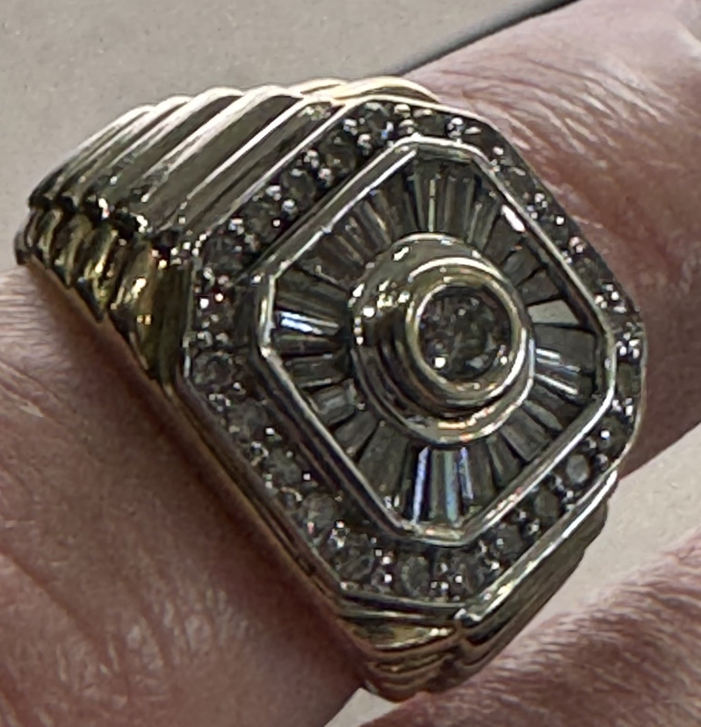 14k Men’s Fancy Cut  Men's Diamond Ring Invisible Setting Step Two Tone 🔥 .