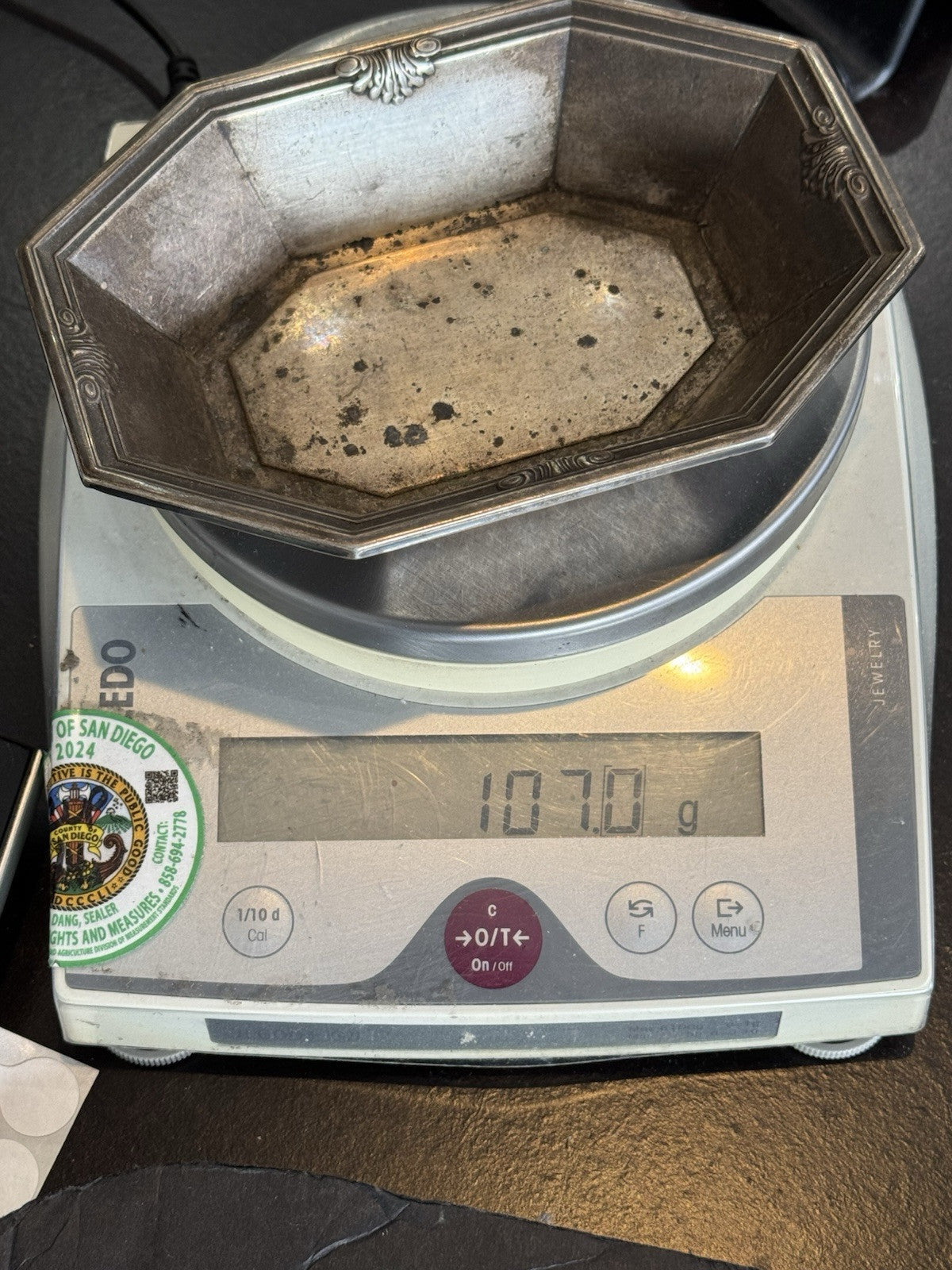 Vintage Octagon Shaped Serving Bowl 107+ Grams Sterling Silver