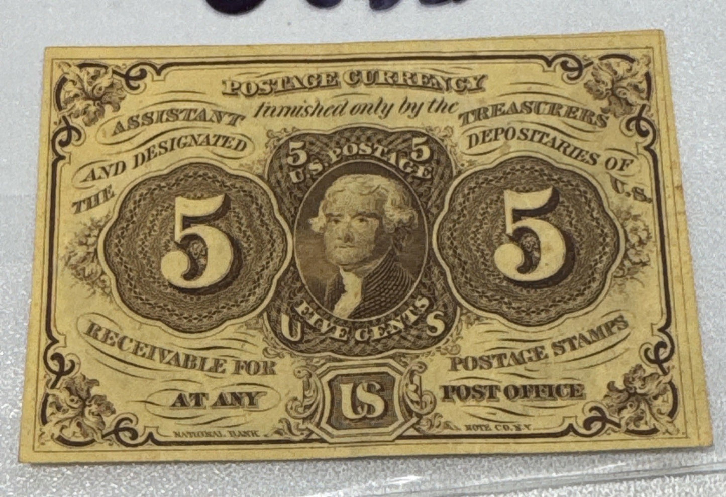 1867 5 Cents Fractional Currency Note Very Nice Uncirculated Stunning !
