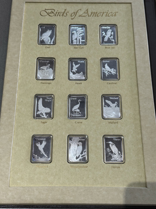 "BIRDS OF AMERICA" LARGE COLOR PRINTS AND 12 OZ. .999 SILVER BARS, #838 Of 7500