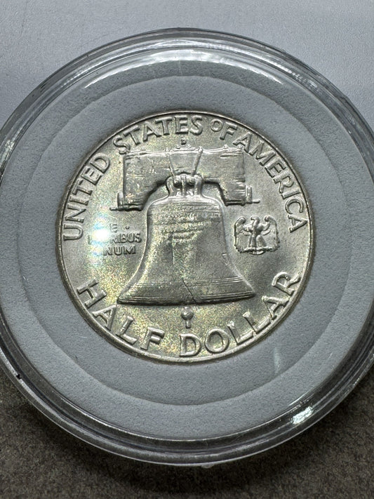 1962-D 50c Franklin Silver Half Dollar Coin Brilliant Uncirculated