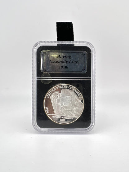 Moving Assembly Line 1910’s Proof Coin 1 Troy Oz .999 Fine Silver