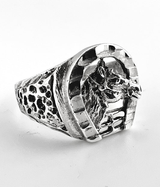 Ladies horse ring 925 silver