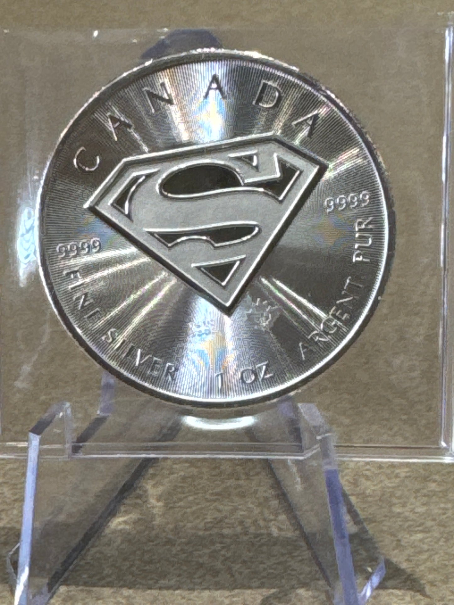1oz.9999 Silver Canadian Mint Superman 5$ Coin BU
