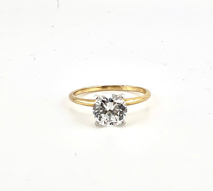 14k yellow gold ring with CZ stone