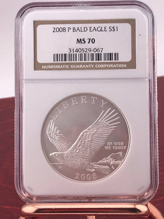 2008 P NGC MS70 - Silver $1 Bald Eagle Commemorative Coin