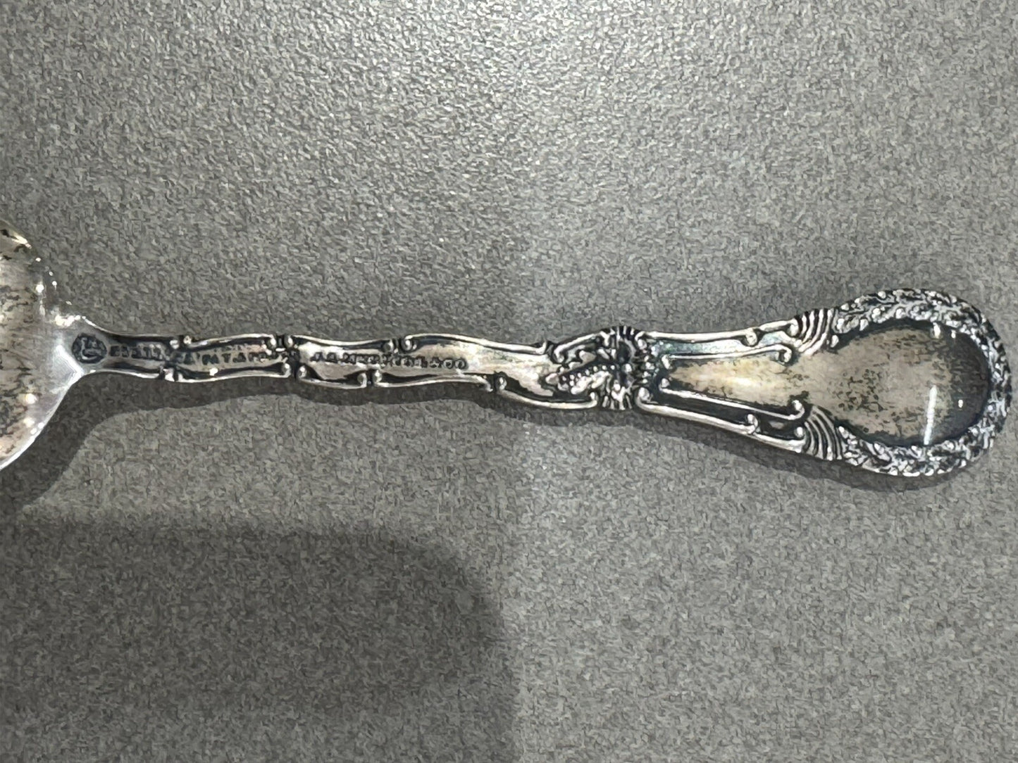 Antique Longfellow Portland ME Sterling Silver souvenir spoon, 28 grams 6”