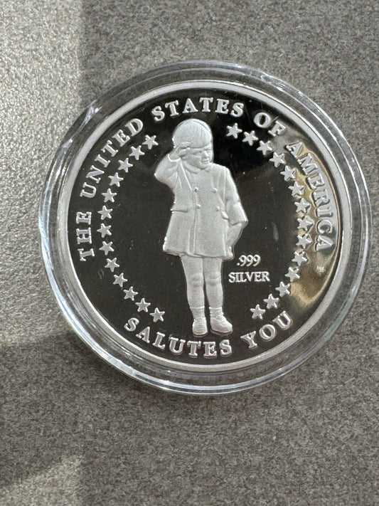 1960-1999 John F Kennedy Jr USA Salutes You .999 1 oz Silver RARE LOW MINTAGE !
