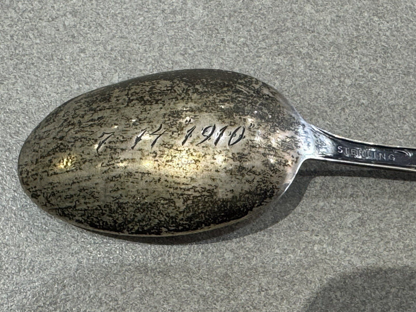 Sterling Silver Eagle Gate Salt Lake City Utah Souvenir Spoon 1910 23.2Gr 5 7/8”