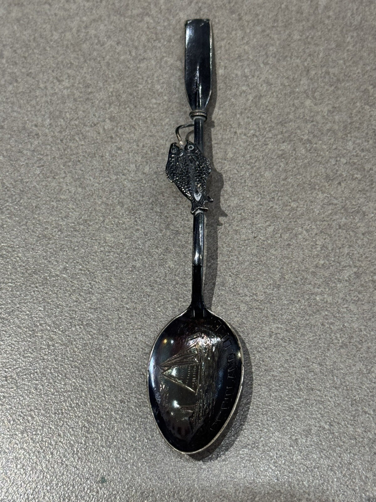 Portland, Oregon Sterling Silver Souvenir Spoon Fish Sailing 7.9 Grams 4”