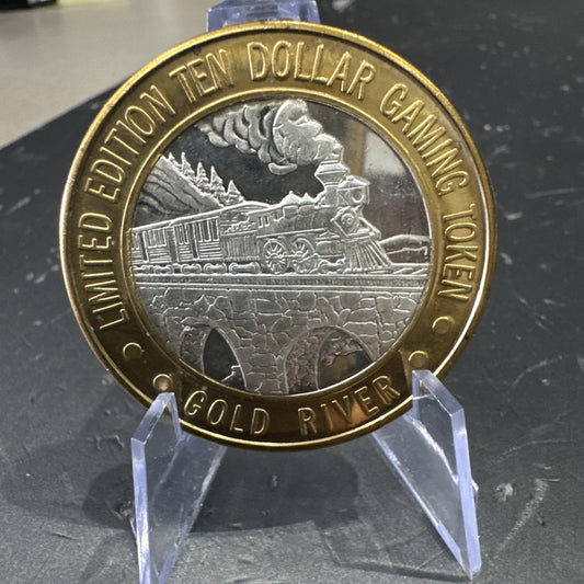 Gold River Laughlin NV Ltd Ed 10 Dollar Gaming Token .999 Silver
