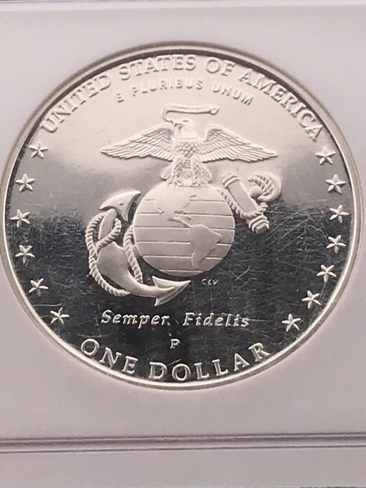 2005 P Marine Corps Silver Dollar PF69 Ultra Cameo NGC