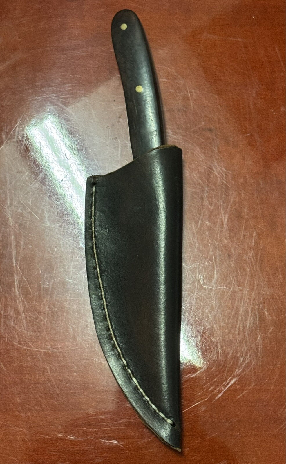 FIXED BLADE  KNIFE WITH STAINLESS BLADE & LEATHER SHEATH