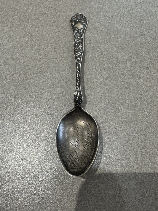 Antique Spokane Washington Sterling Silver Spoon Engraved 17.1 Gr 5.5 “