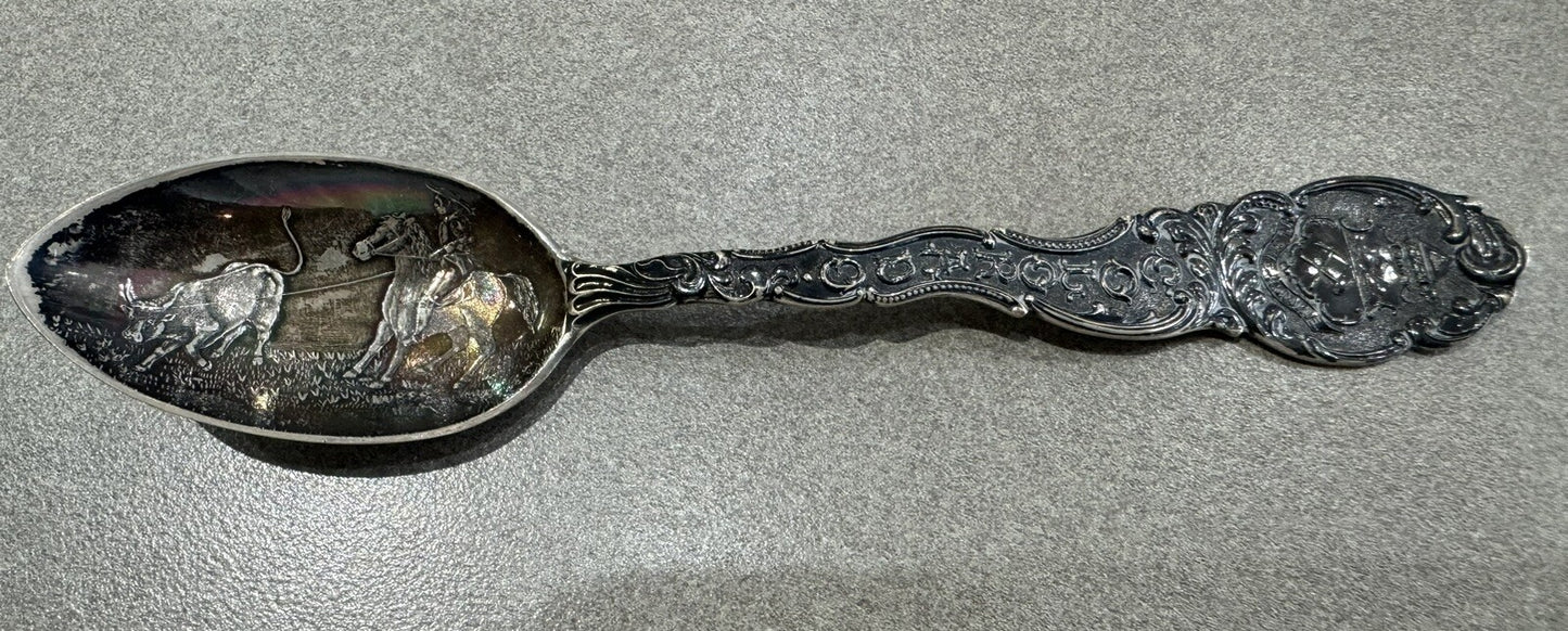 Vintage Solid Sterling Silver Texas Lone Star State 6” Collectible Spoon 21.5gr