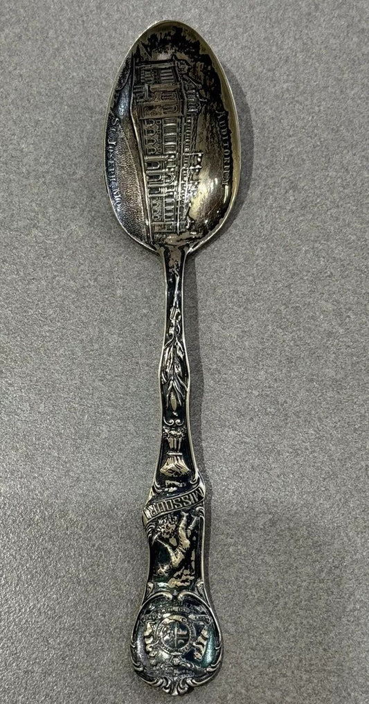 St Joesph Missouri Auditorium Sterling Silver 5 3/8" Vintage Souvenir Spoon 18.3