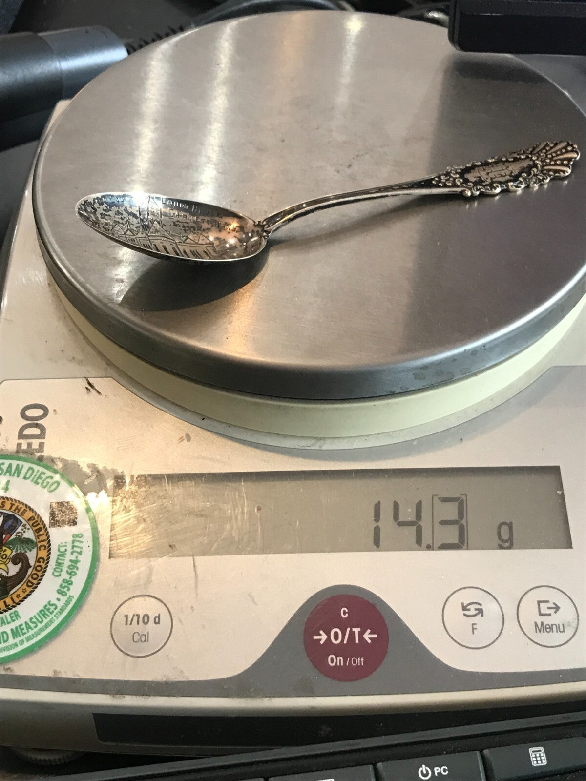 Antique Anderson County Court House Garnett, KS Silver Spoon 5.25" 14.2g