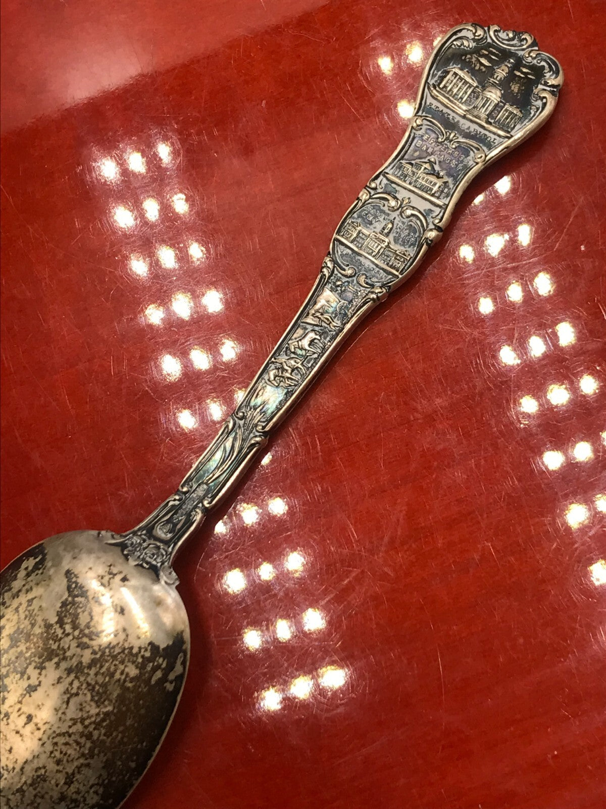 First Governor of Missouri Sterling Silver Spoon Nice Details TONED 28.9g 5 3/4"