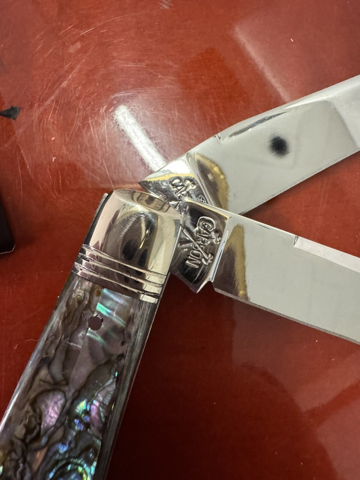 Wendell Carson Pocketknife Fightin Bull 2601m 2008 Trapper Mosaic Green Stunner