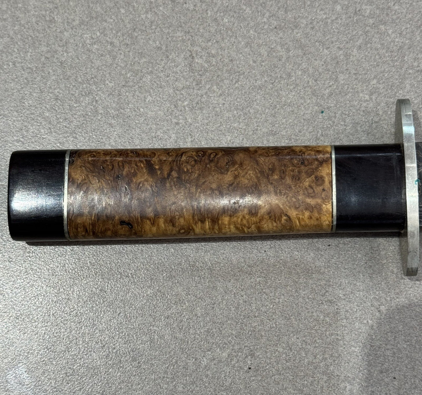 DAMASCUS STEEL BLADE KNIFE WITH CUSTOM SHEATH 5.5”BLADE 10“ FULL LENGTH 2 SIDED