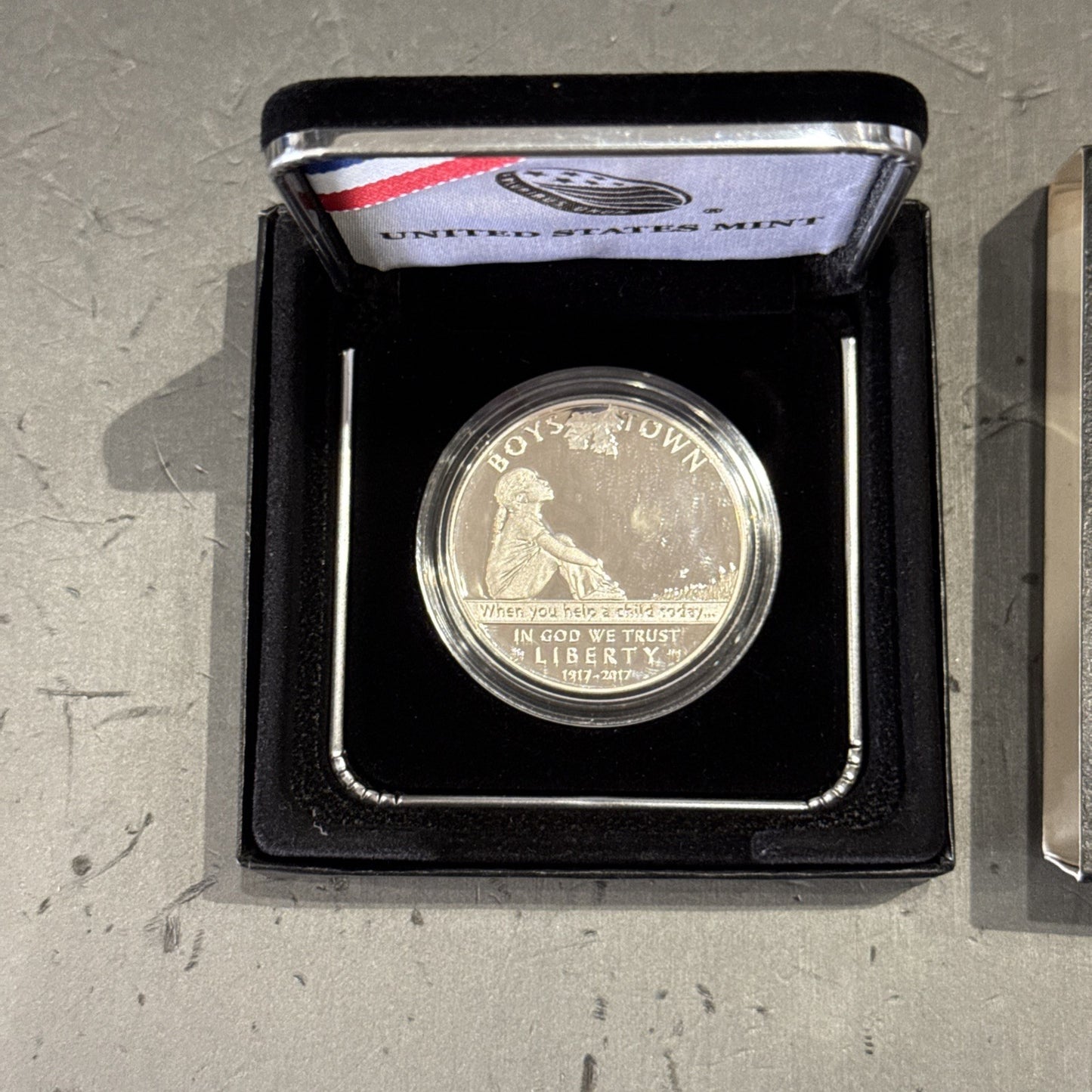 Boys Town Centennial Commemorative 2017 P 90% Silver Dollar Proof $1 Coin OGP