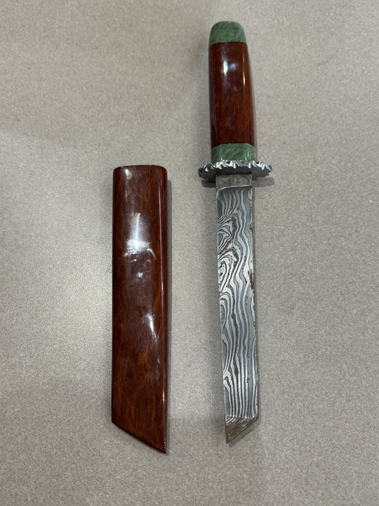 STEEL 7”  HUNTING KNIVE  12” OVERALL SIZE SWORD STYLE SHEATH