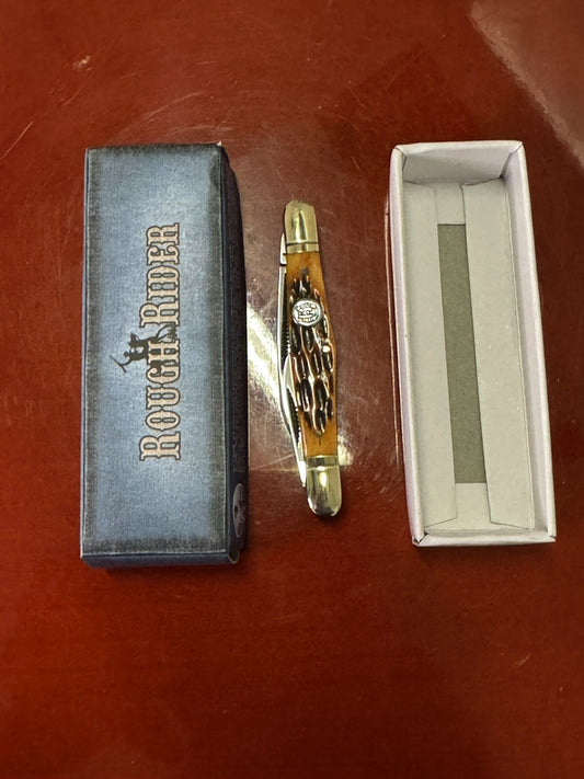 Rough Rider RR373 Bone Folding Pocket Knife in original box !