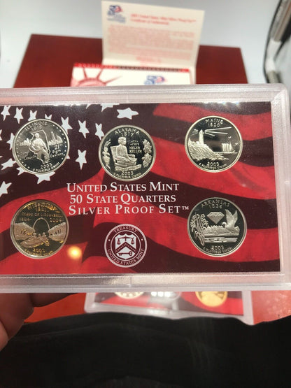 2003-San Francisco US Mint Silver Proof Set w/State Quarters with box & coa