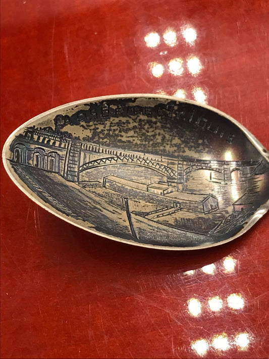 Eads Bridge St. Louis Missouri Sterling Silver Souvenir Spoon 5" 16.1g