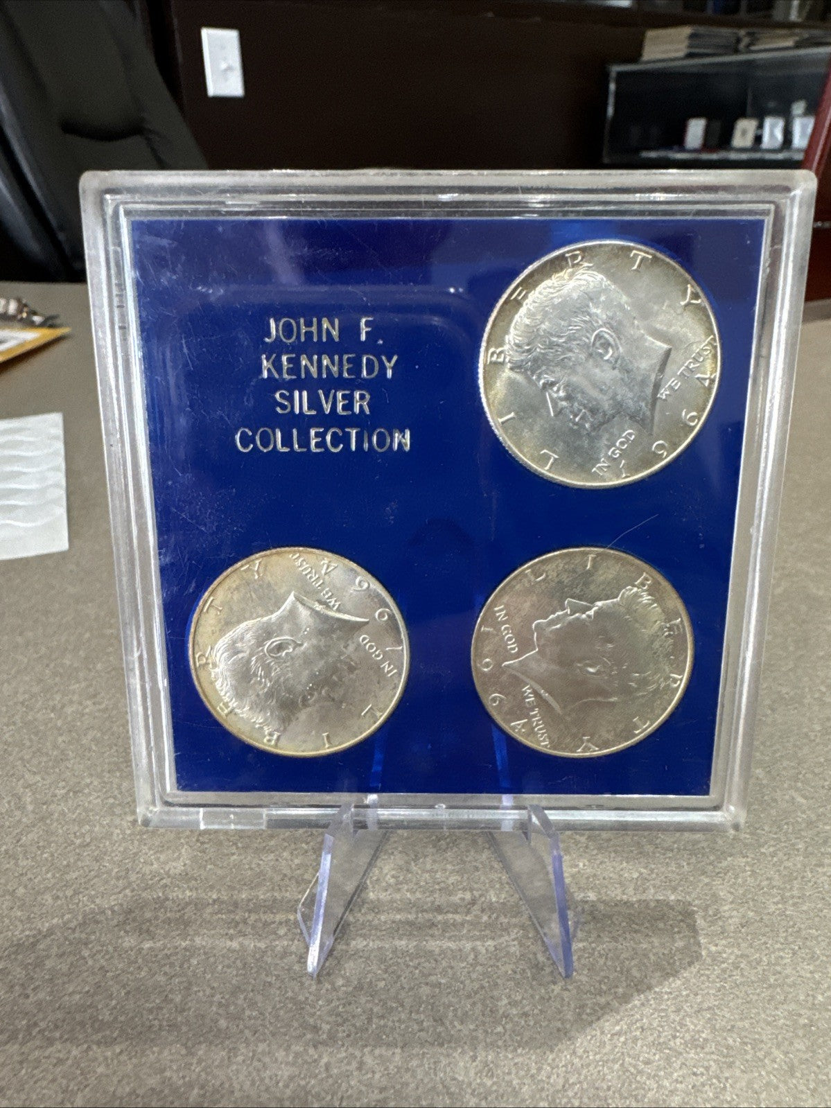 Lot Of 3 (Three) 1964 Kennedy Half Dollars  90% Silver In Case