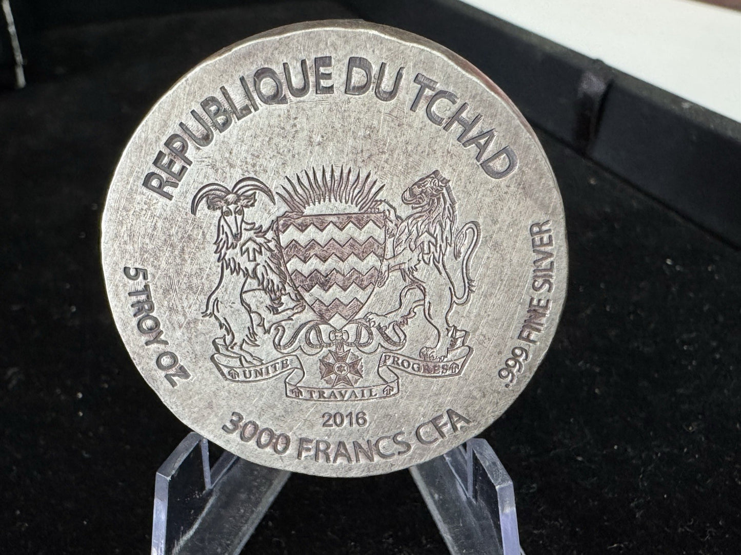 2016 Republic of Chad ERS Egyptian Relic Series King Tut 5 oz .999 Silver Coin