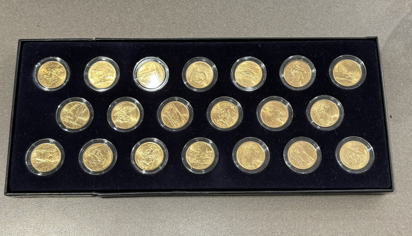 2005-2006 24K Gold Layered State Quarter Set P&D Mints Encapsulated Beautiful