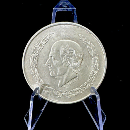 1955 SIlver Coin - Mexico Hidalgo Cinco 5 Pesos Ley .720 Silver Coin