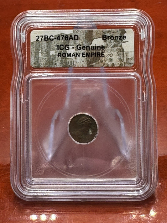 ICG - Genuine ROMAN EMPIRE Coin Slab 27BC-476AD Amazing Historical Bronze A3
