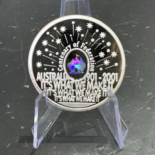 2001 Centenary of Federation Finale Hologram 36.3 g .999 Silver Proof Coin