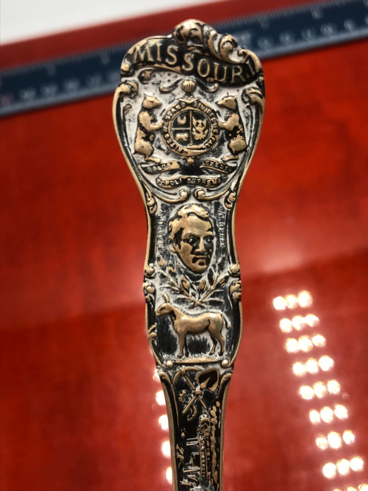 First Governor of Missouri Sterling Silver Spoon Nice Details TONED 28.9g 5 3/4"