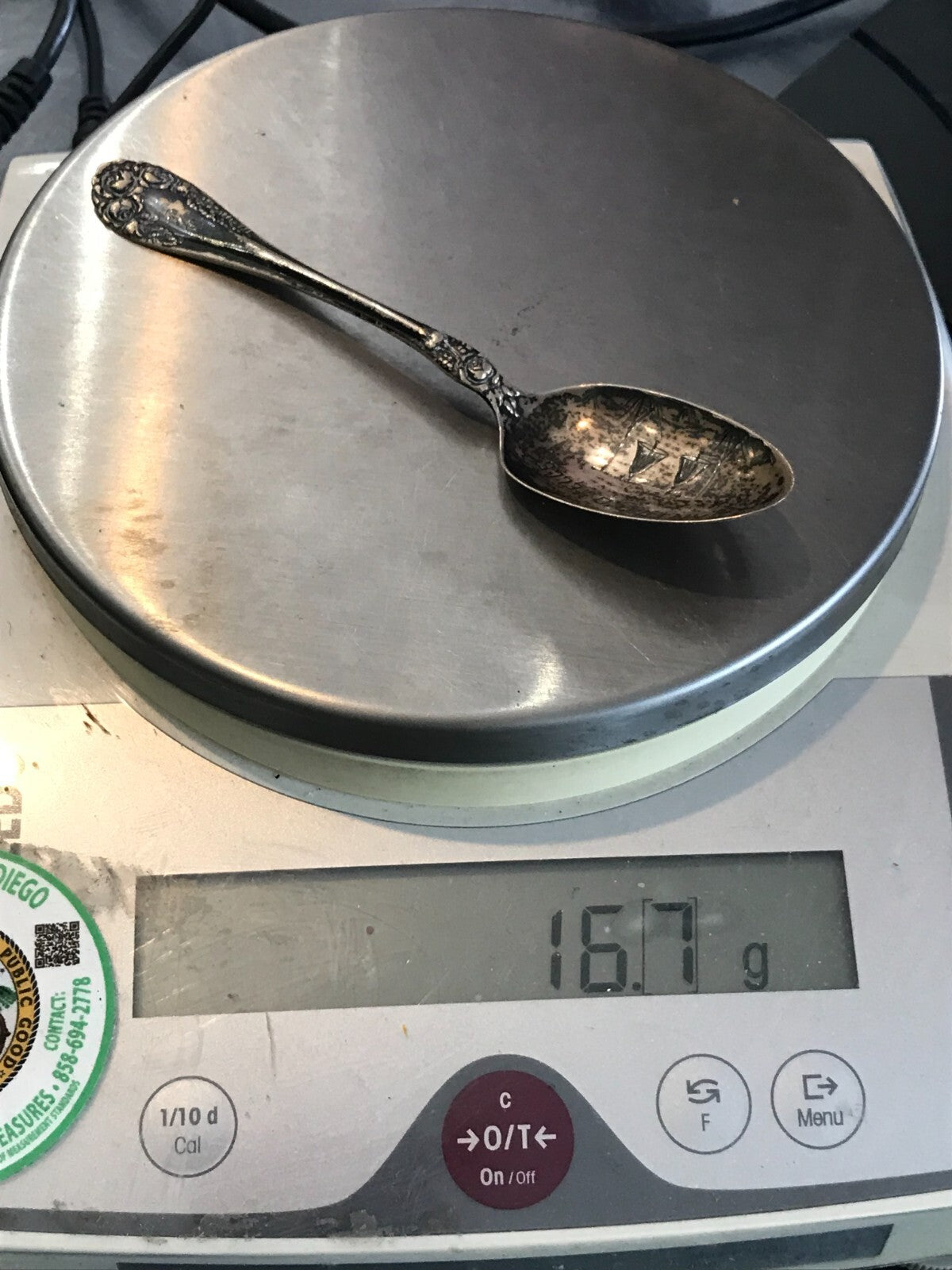 Vintage RW&S WALLACE San Diego Sterling Silver Spoon 51/4" 16.7grams