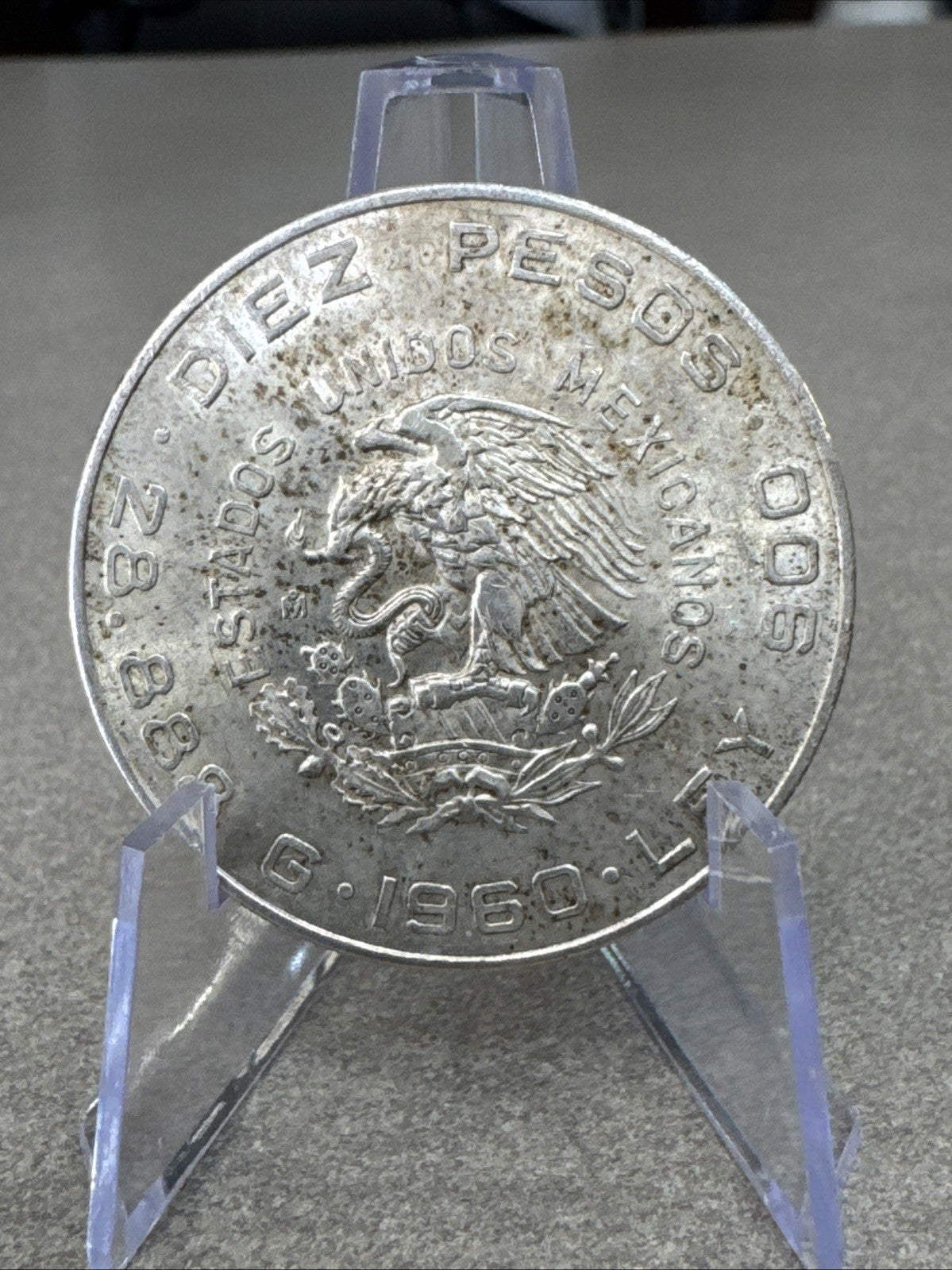 1960 Mexico Diez 10 Pesos War Of Independence 28.888g Silver 0.900 Coin