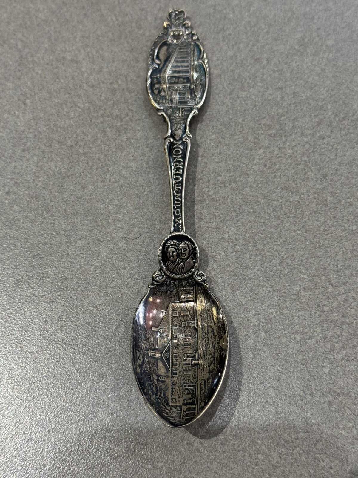 Sterling Silver Spoon Mount Vernon George Washington Antique 32.1  grams 6” #2