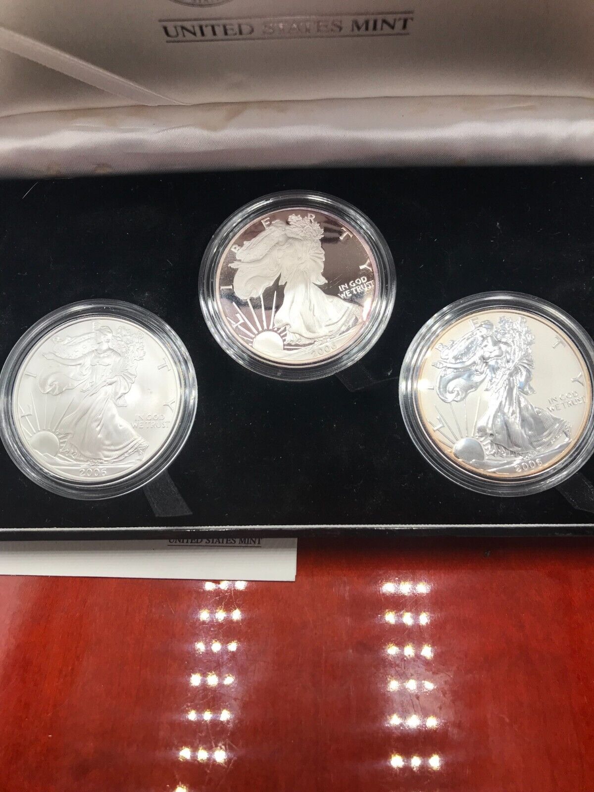 2006 3-Coin Anniversary American Silver Eagle 20th Anniversary Set of 3