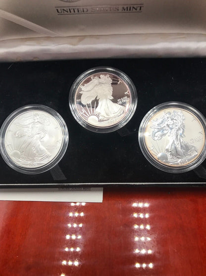 2006 3-Coin Anniversary American Silver Eagle 20th Anniversary Set of 3