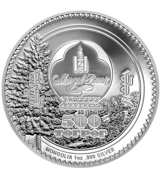 HEDGEHOG Woodland Spirit 1 Oz Silver Coin 500 Togrog Mongolia 2021 Original Box