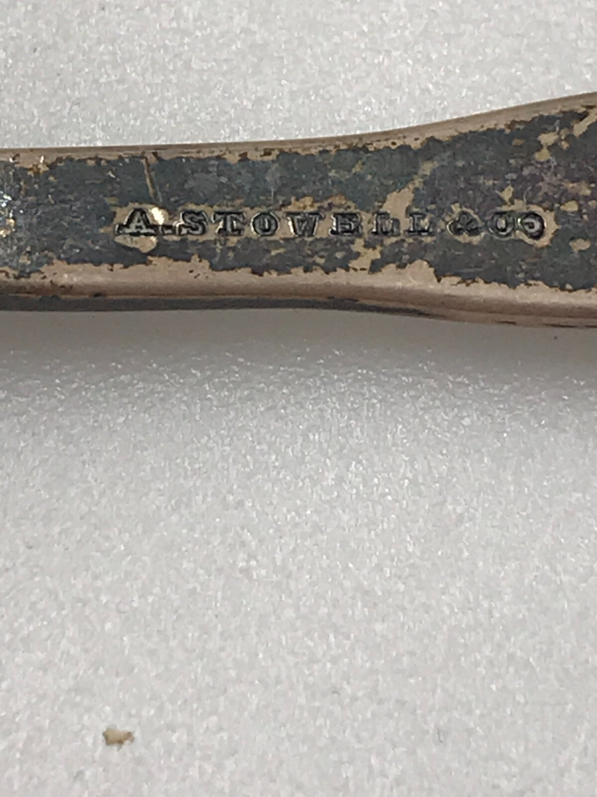 Antique A. Stowell & Co.  engraved sterling spoon 5 3/4" 23.3g